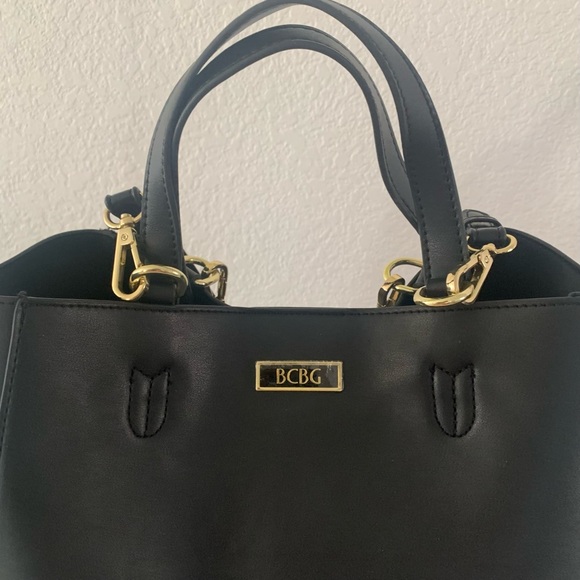 NEW BCBGENERATION BLACK TOTE BAG WITH SHOULDER STRAPS - Picture 7 of 8